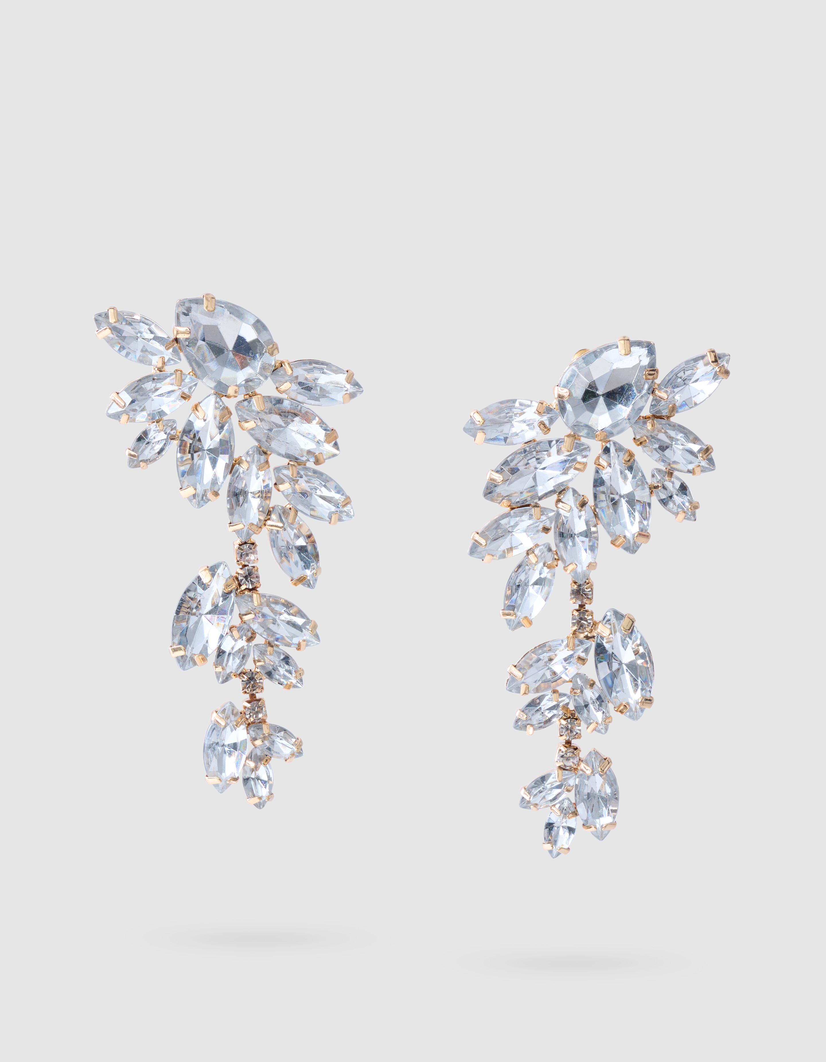 Große Strass-Ohrringe Silber SHOEBY ACCESSOIRES