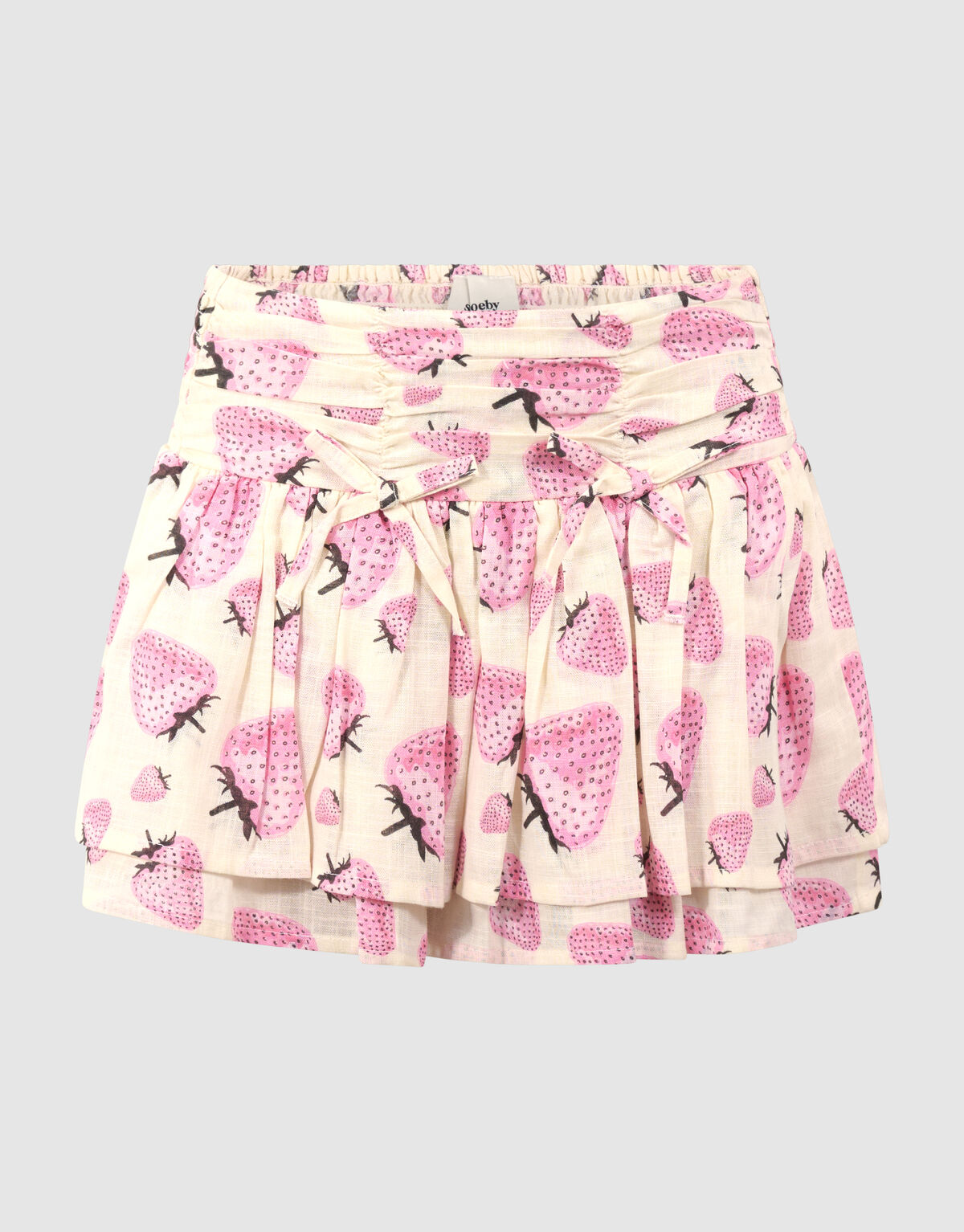 Erdbeerprint Minirock Gebrochen Wei&szlig; SHOEBY GIRLS