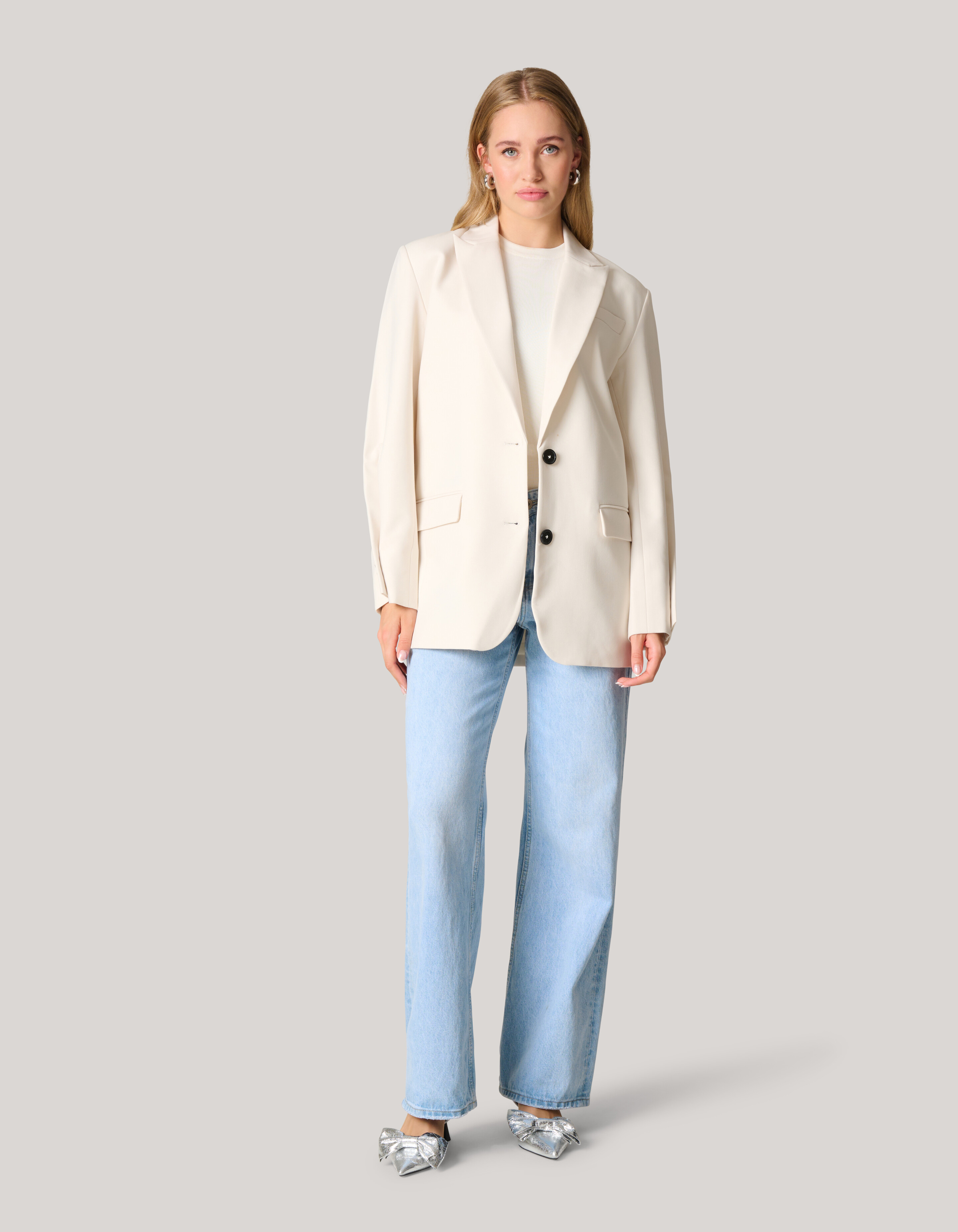 Übergroßer Blazer Off White SHOEBY WOMEN