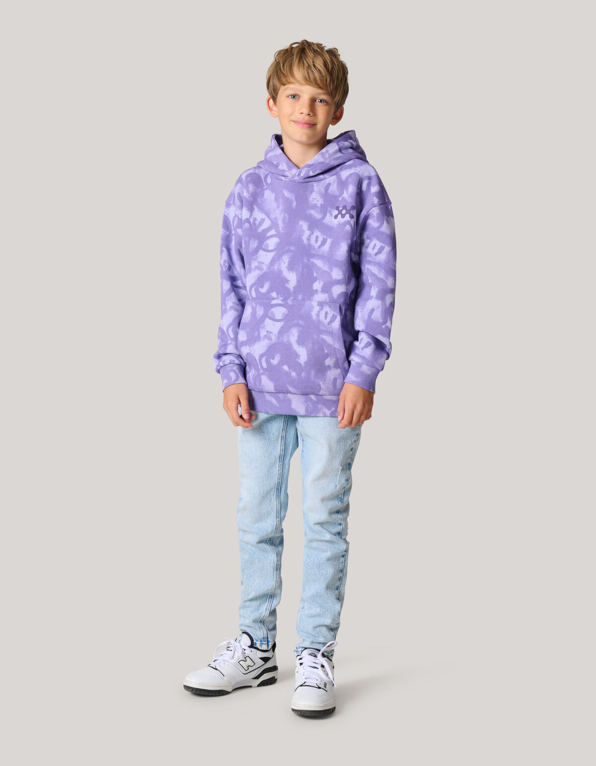 Printed Hoodie Paars SHOEBY BOYS