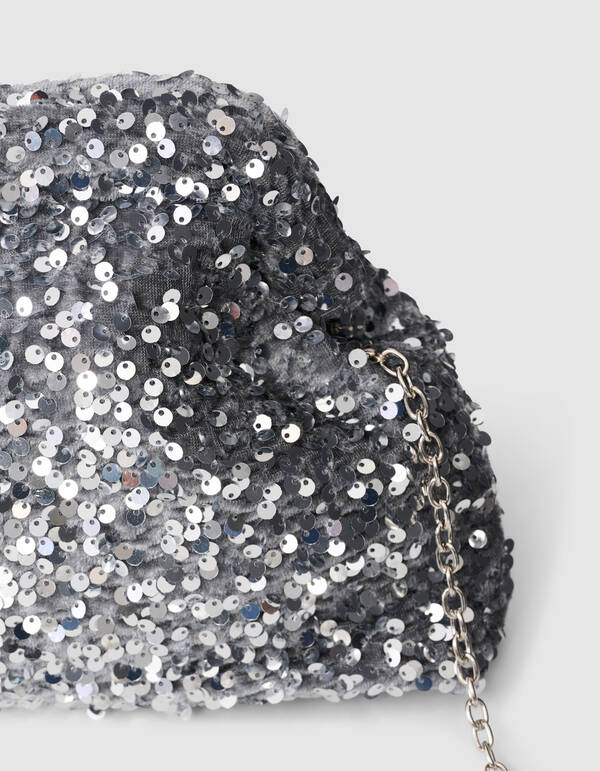 Sequin Clutch Silber SHOEBY ACCESSOIRES