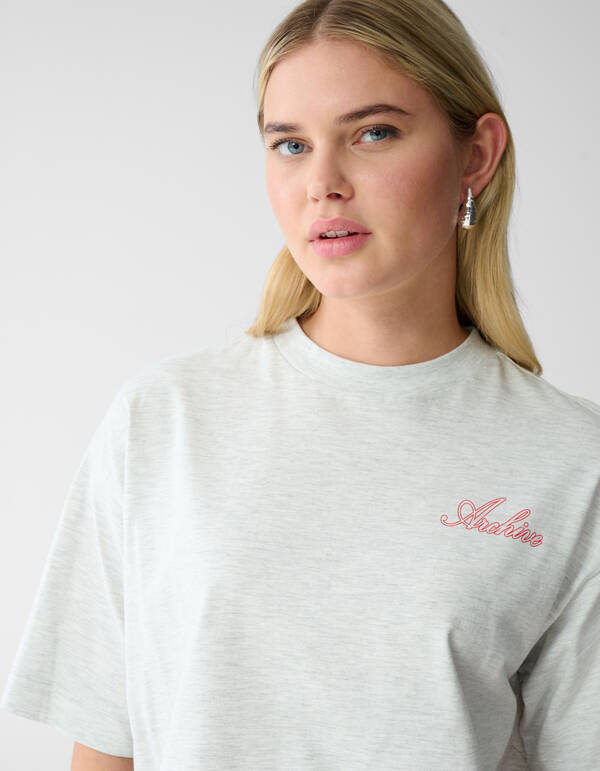 Heart Back Artwork T-shirt Lichtgrijs SHOEBY WOMEN