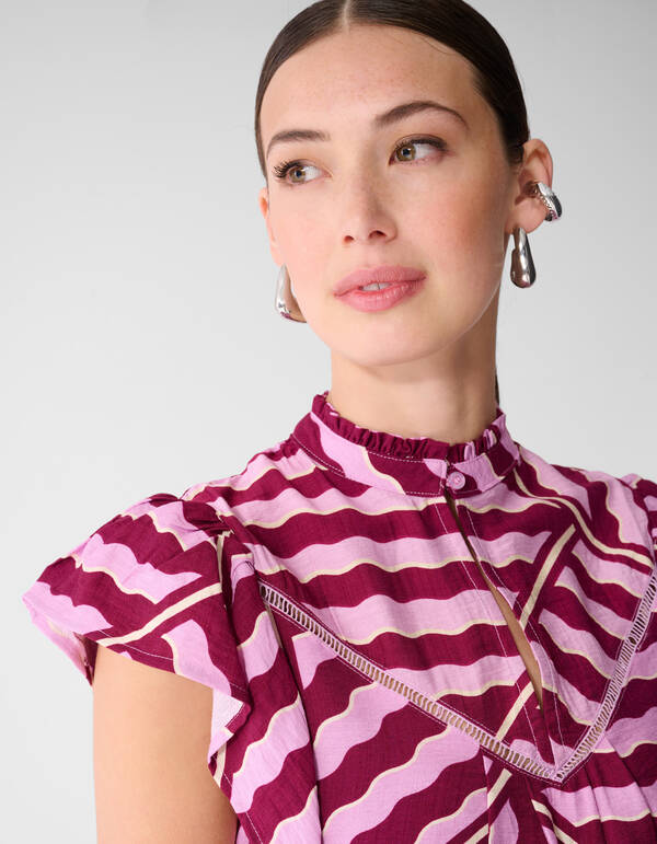Top mit Wellenmuster in Rosa/Lila SHOEBY WOMEN