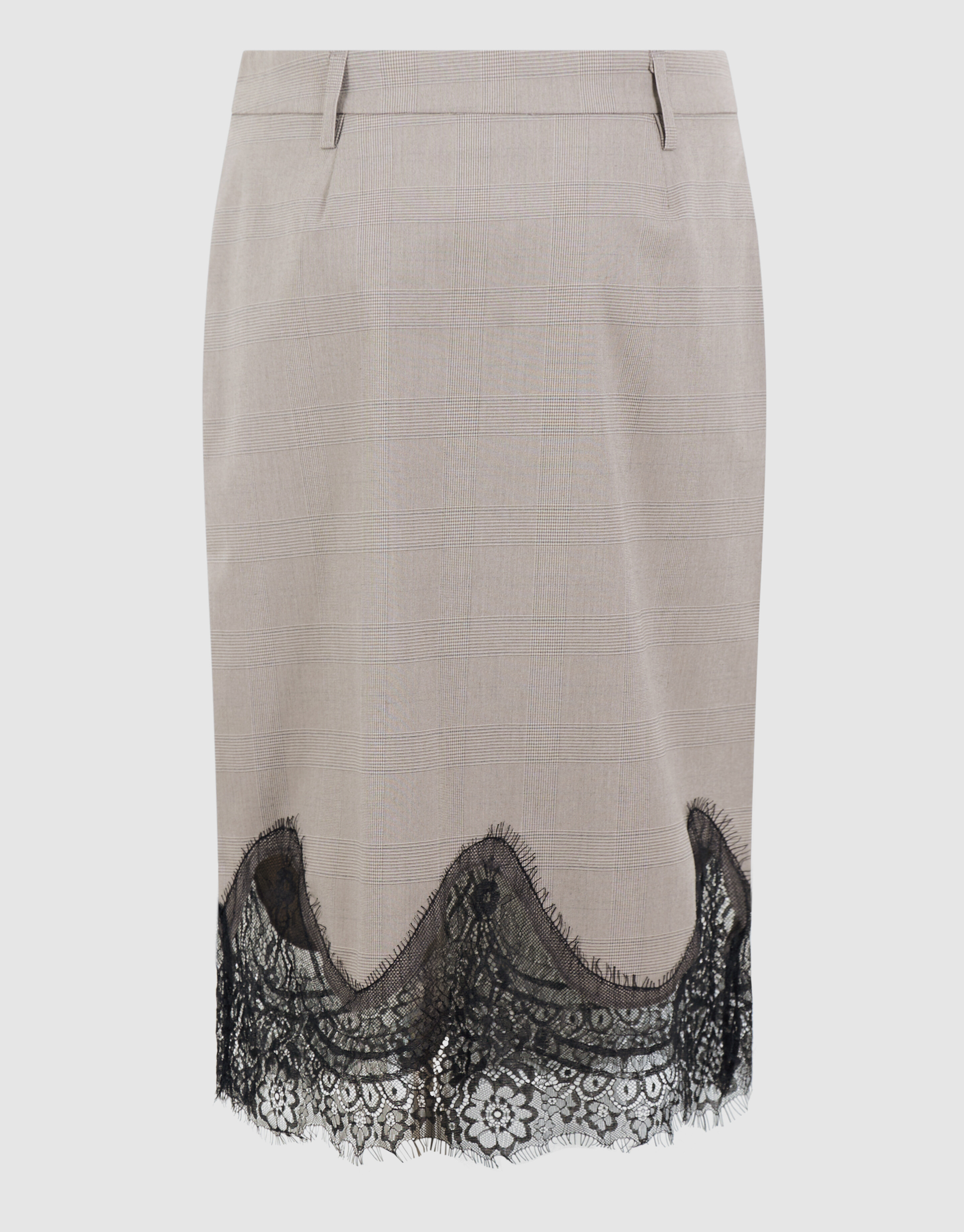 Kanten Rauten Midi Rock Hellgrau SHOEBY WOMEN