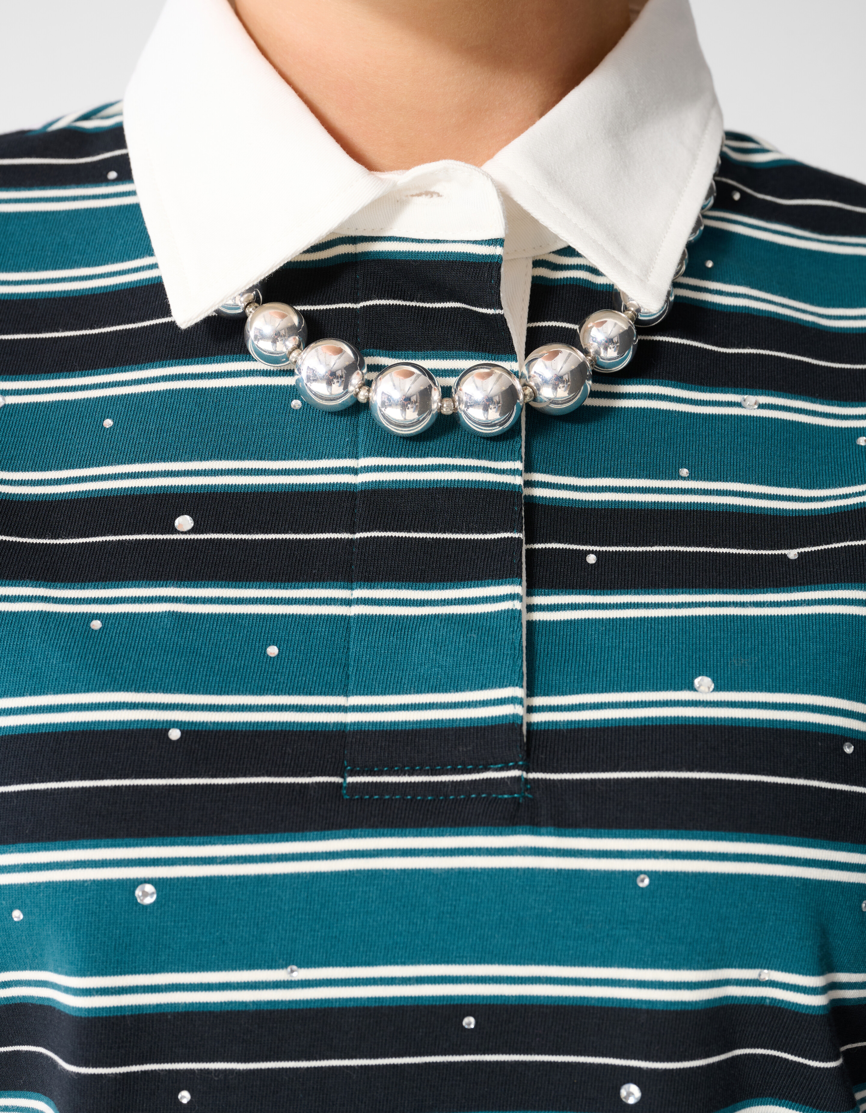 Strass Kurzes Polo Petrol SHOEBY WOMEN
