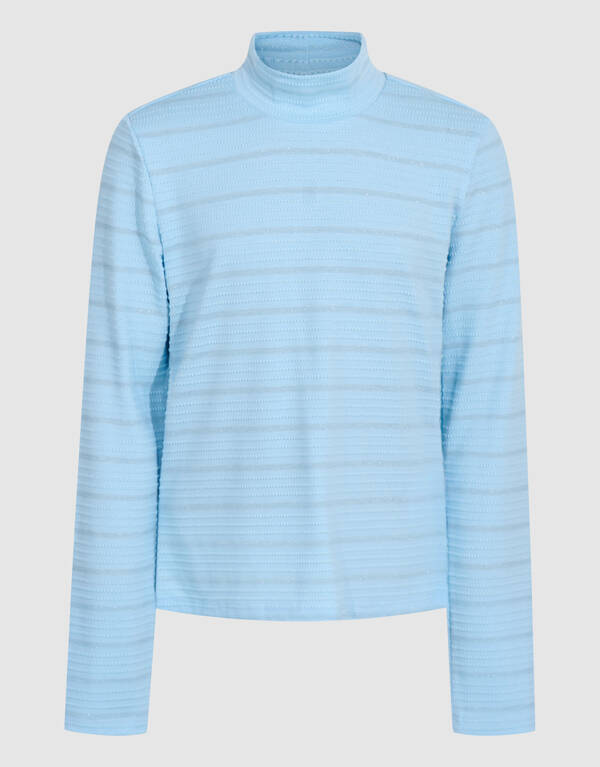Lurex Langarmshirt Hellblau SHOEBY GIRLS