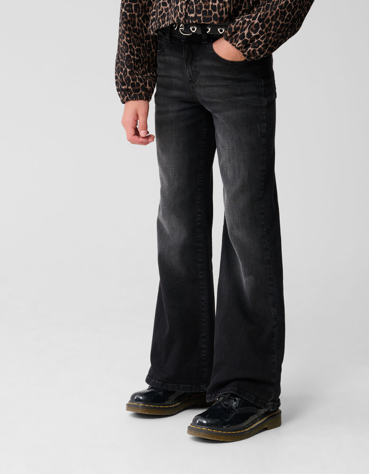 Flared Fit Jeans Schwarz SHOEBY GIRLS