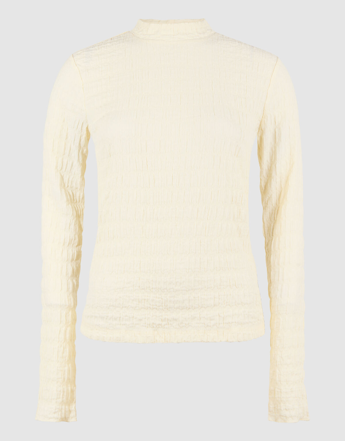 Struktur Langarmshirt Top Gebrochen Wei&szlig; SHOEBY WOMEN