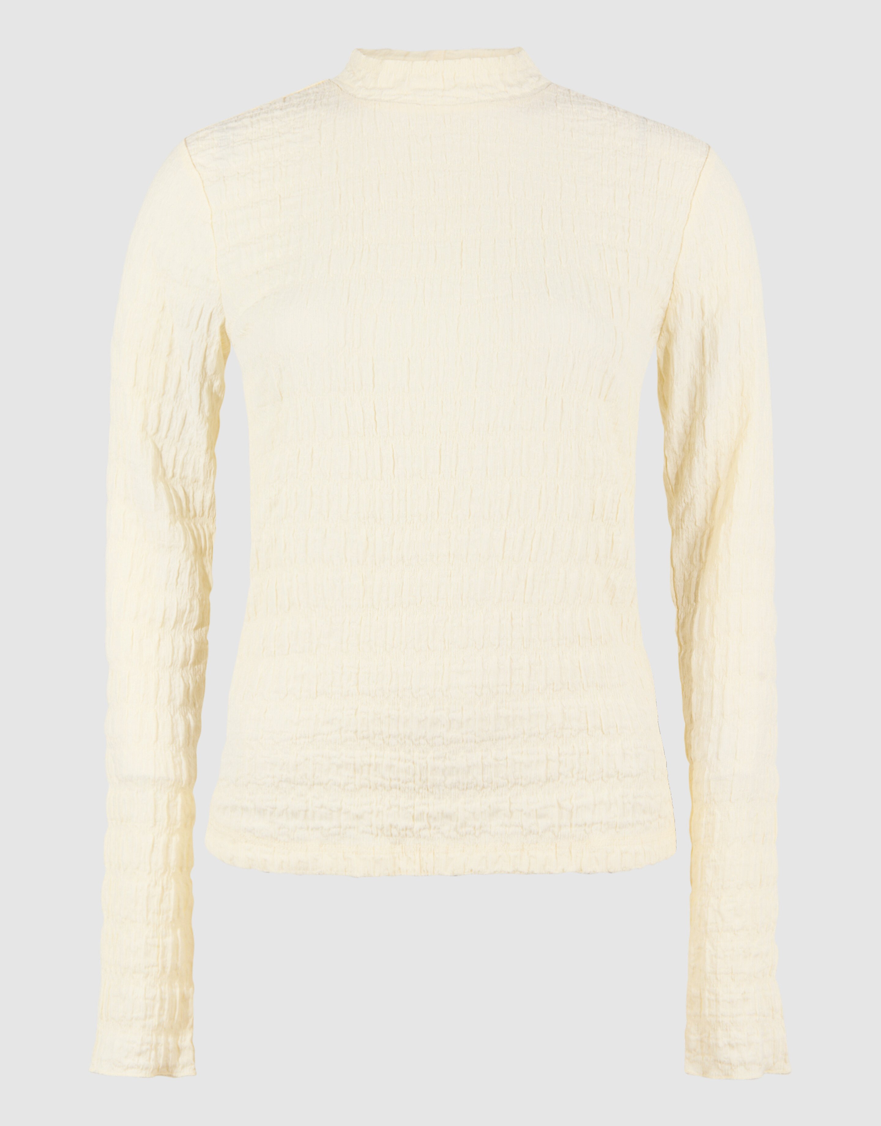 Struktur Langarmshirt Top Gebrochen Wei&szlig; SHOEBY WOMEN