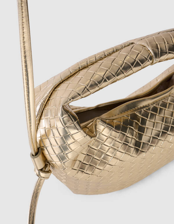 Kleine Geflochtene Tasche Gold SHOEBY ACCESSOIRES