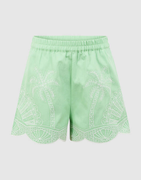Palm Embroidery Short Hellgr&uuml;n SHOEBY GIRLS