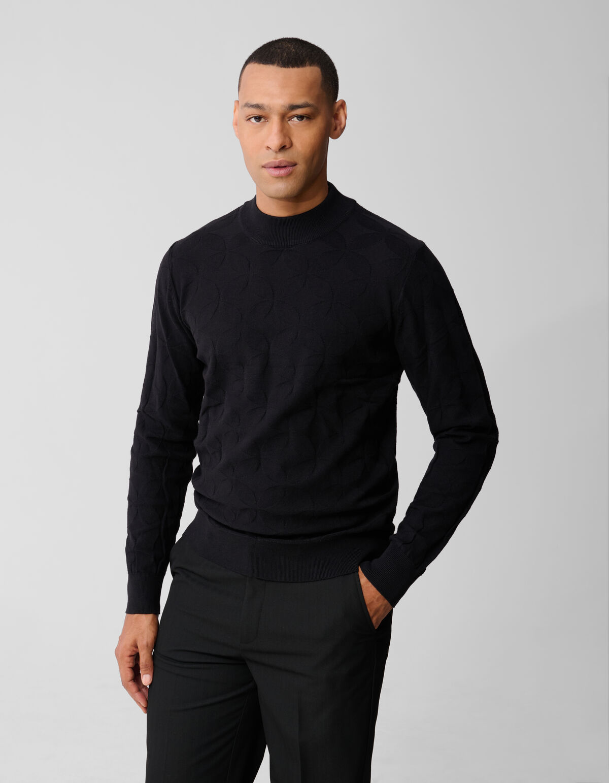 Schwarzer Glitzer-Strickpullover SHOEBY MEN