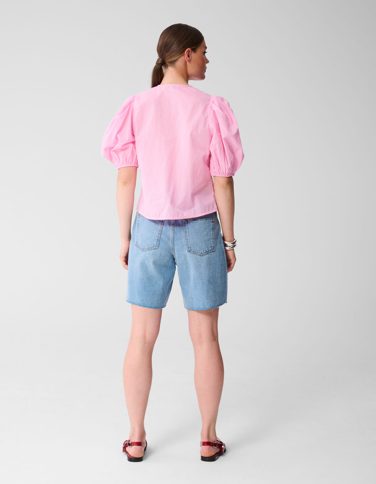 Bluse mit Stickerei Hellrosa SHOEBY WOMEN