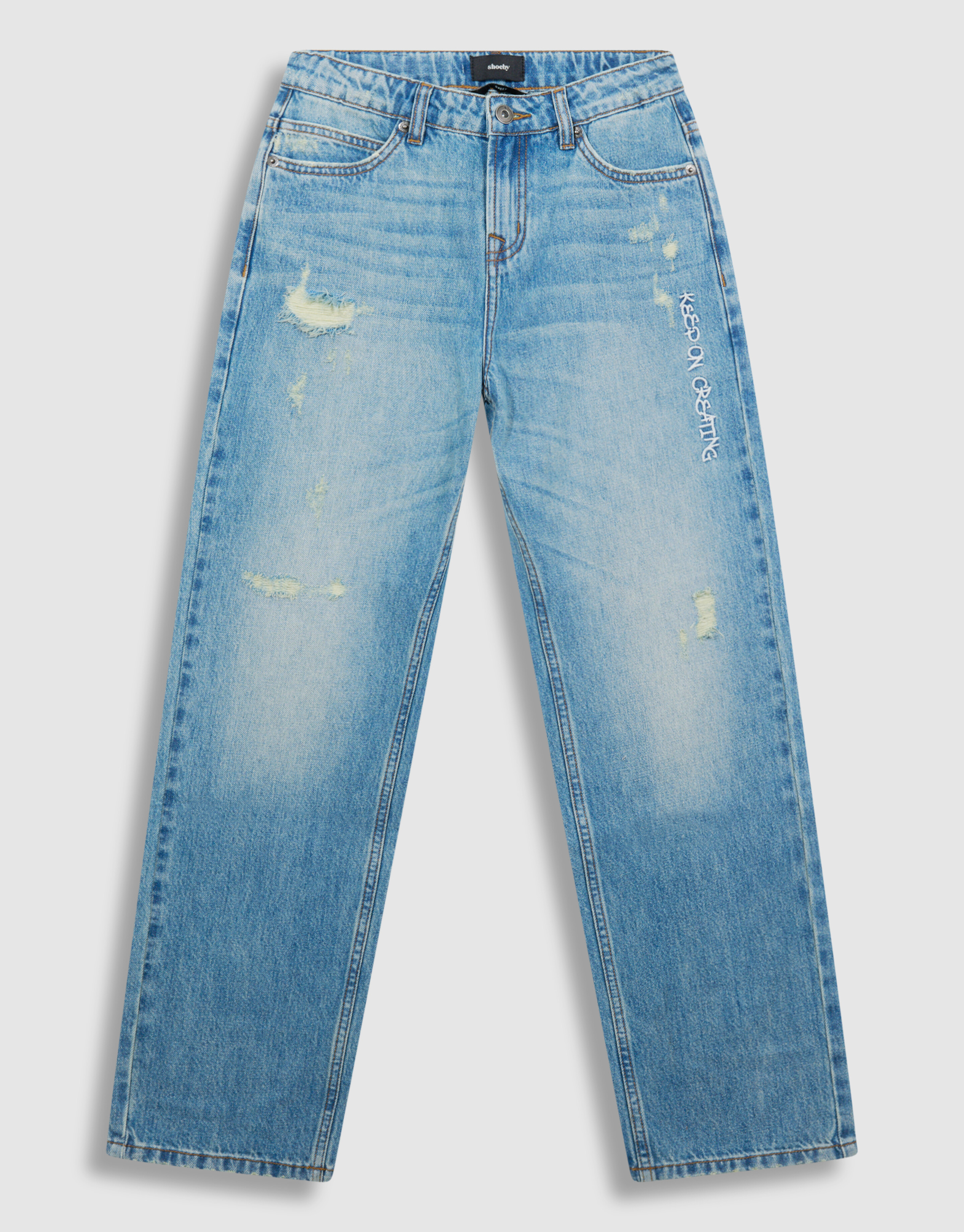 Text Relaxed Fit Jeans Mediumstone SHOEBY BOYS