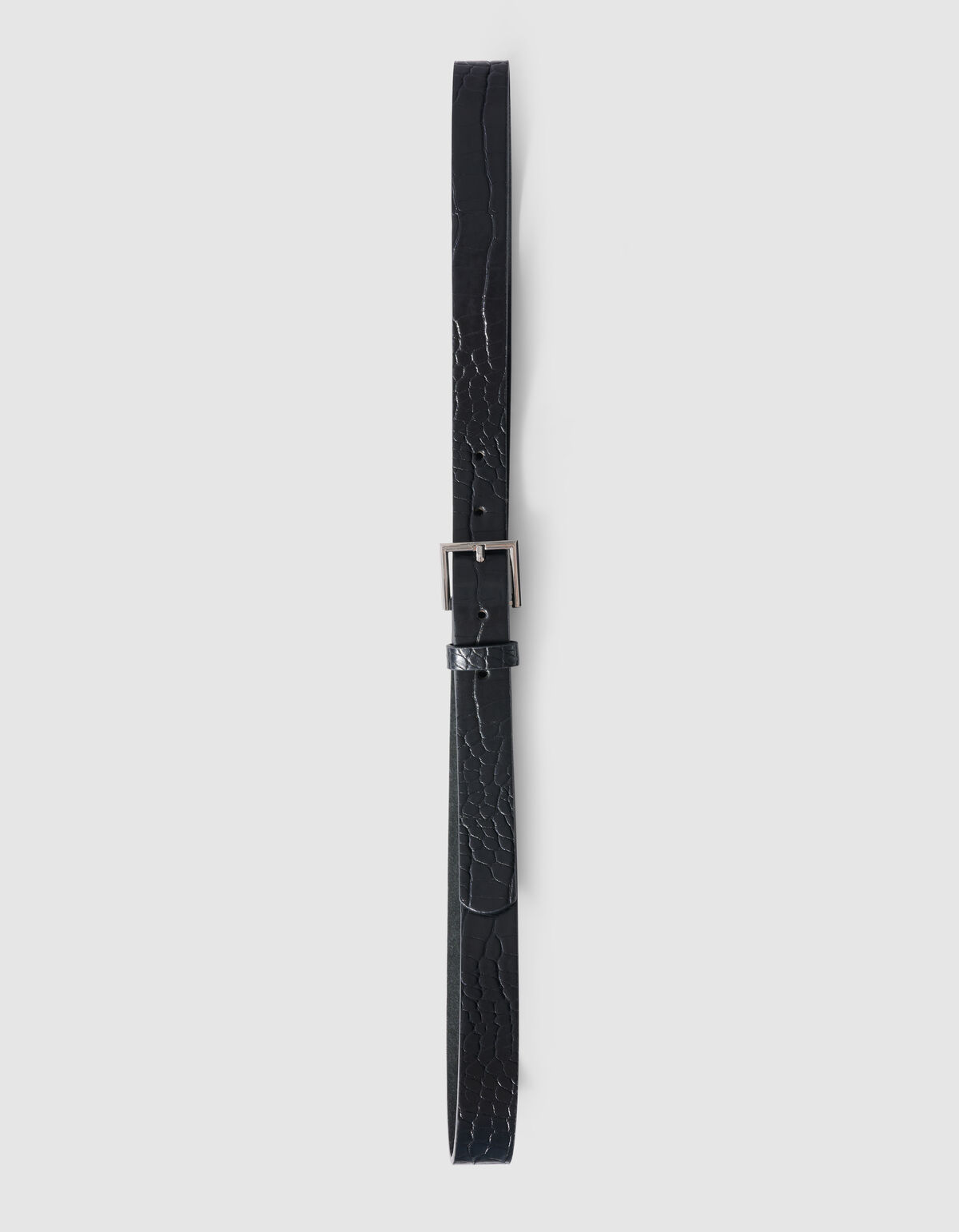 Krokodilg&uuml;rtel Schwarz/Silber SHOEBY ACCESSOIRES