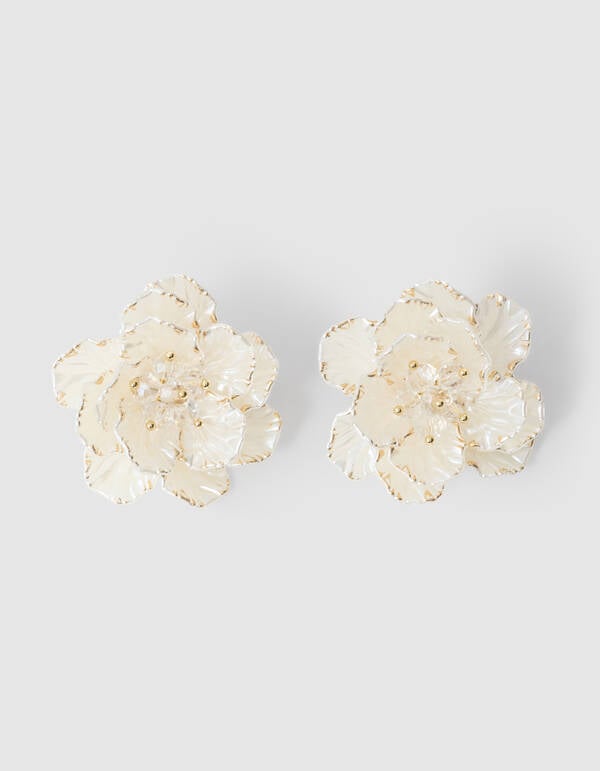 Blumenohrringe Off White SHOEBY ACCESSOIRES