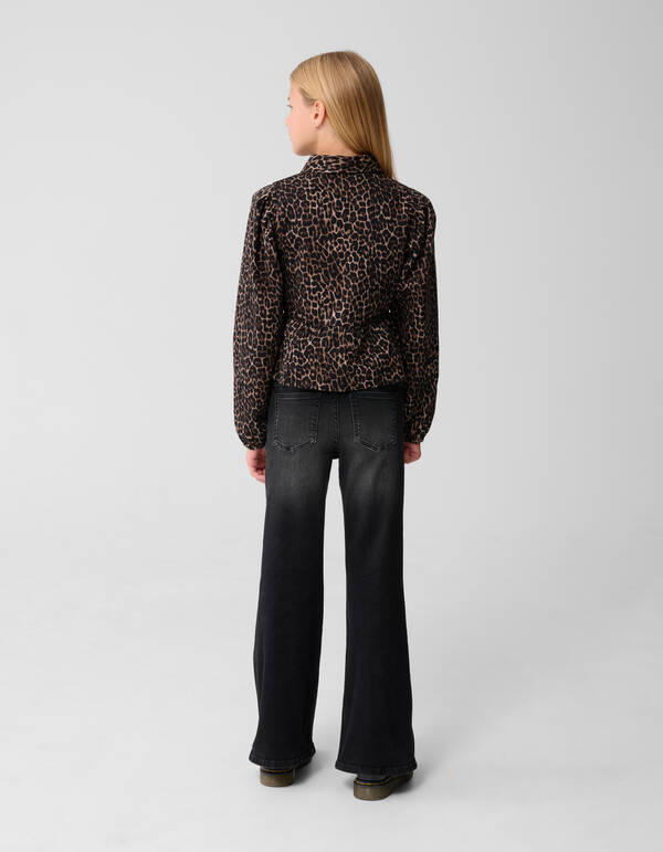 Sequin Panther Print Bluse Braun SHOEBY GIRLS