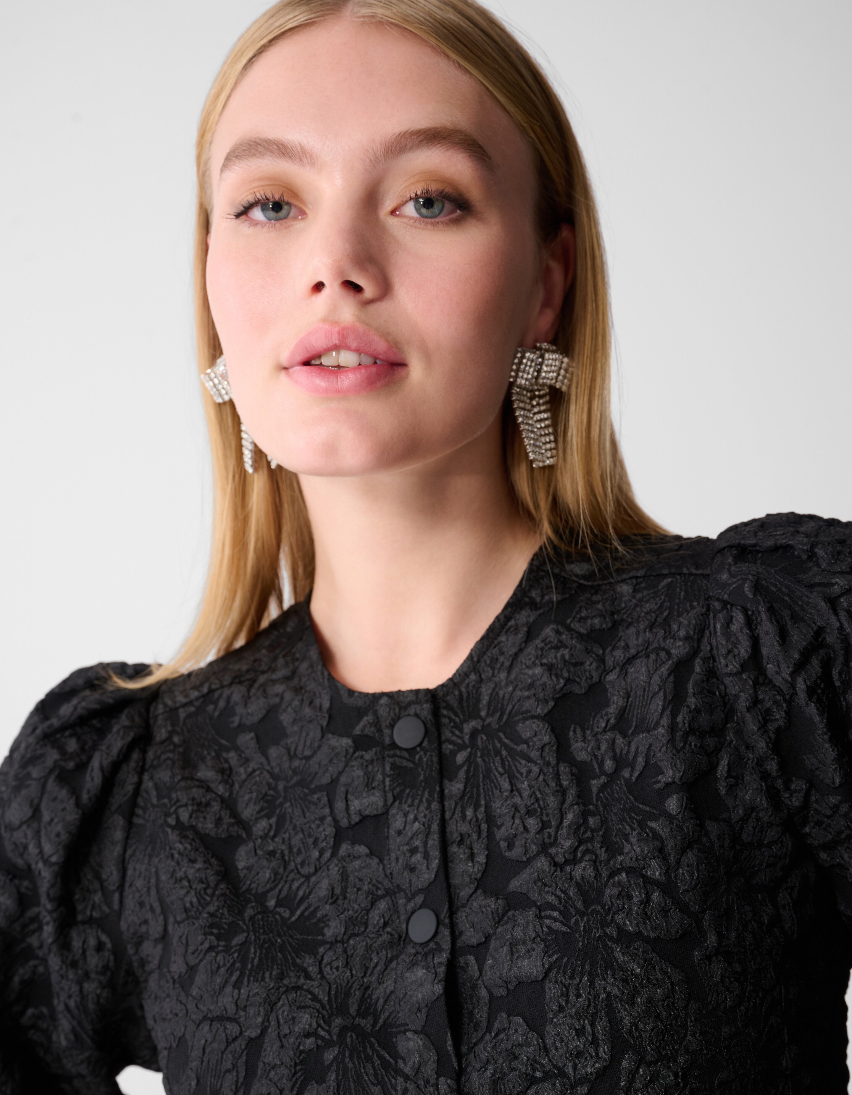 Puff-Jacquard-Bluse Schwarz SHOEBY WOMEN