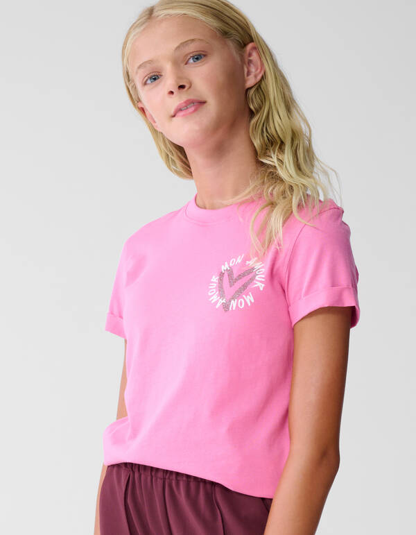 Mon Amour Artwork T-Shirt Rosa SHOEBY GIRLS