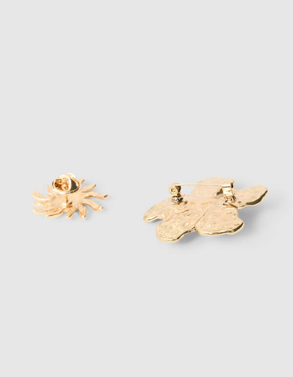 Hammered Flower/Sonnenbroschen-Set Gold SHOEBY ACCESSOIRES