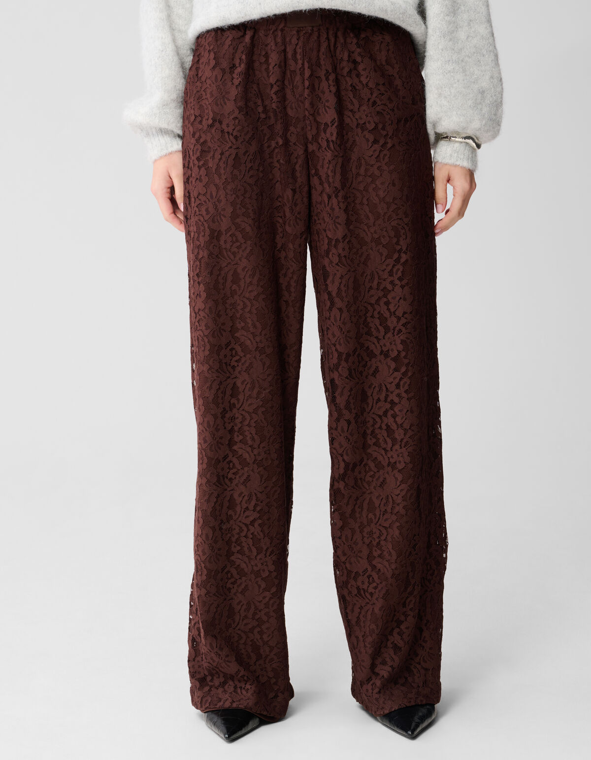 Braune Spitzenhose mit weitem Bein SHOEBY WOMEN