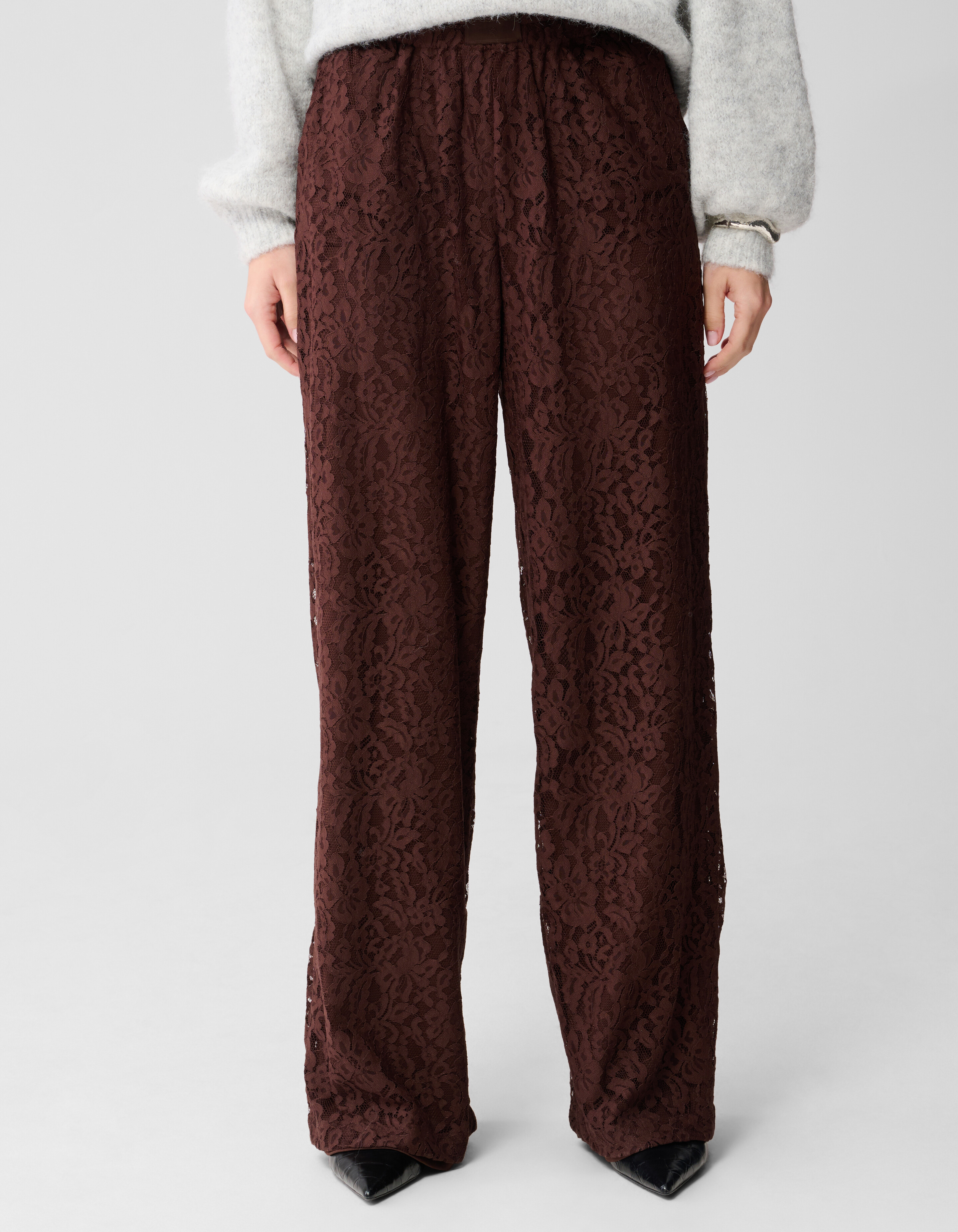 Braune Spitzenhose mit weitem Bein SHOEBY WOMEN