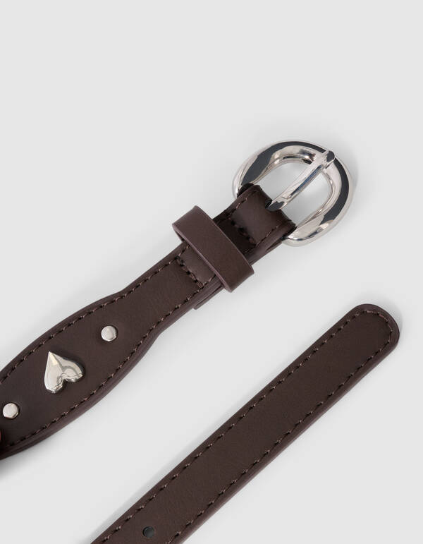 Gekerbter Herz-G&uuml;rtel Braun SHOEBY ACCESSOIRES