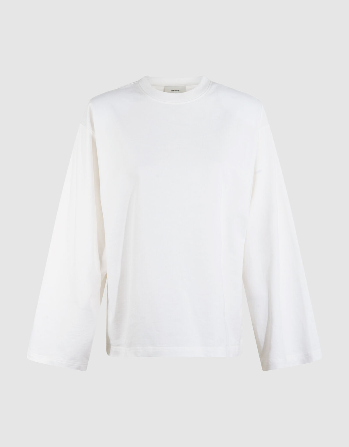 Oversized Basic Langarmshirt Wei&szlig; SHOEBY WOMEN