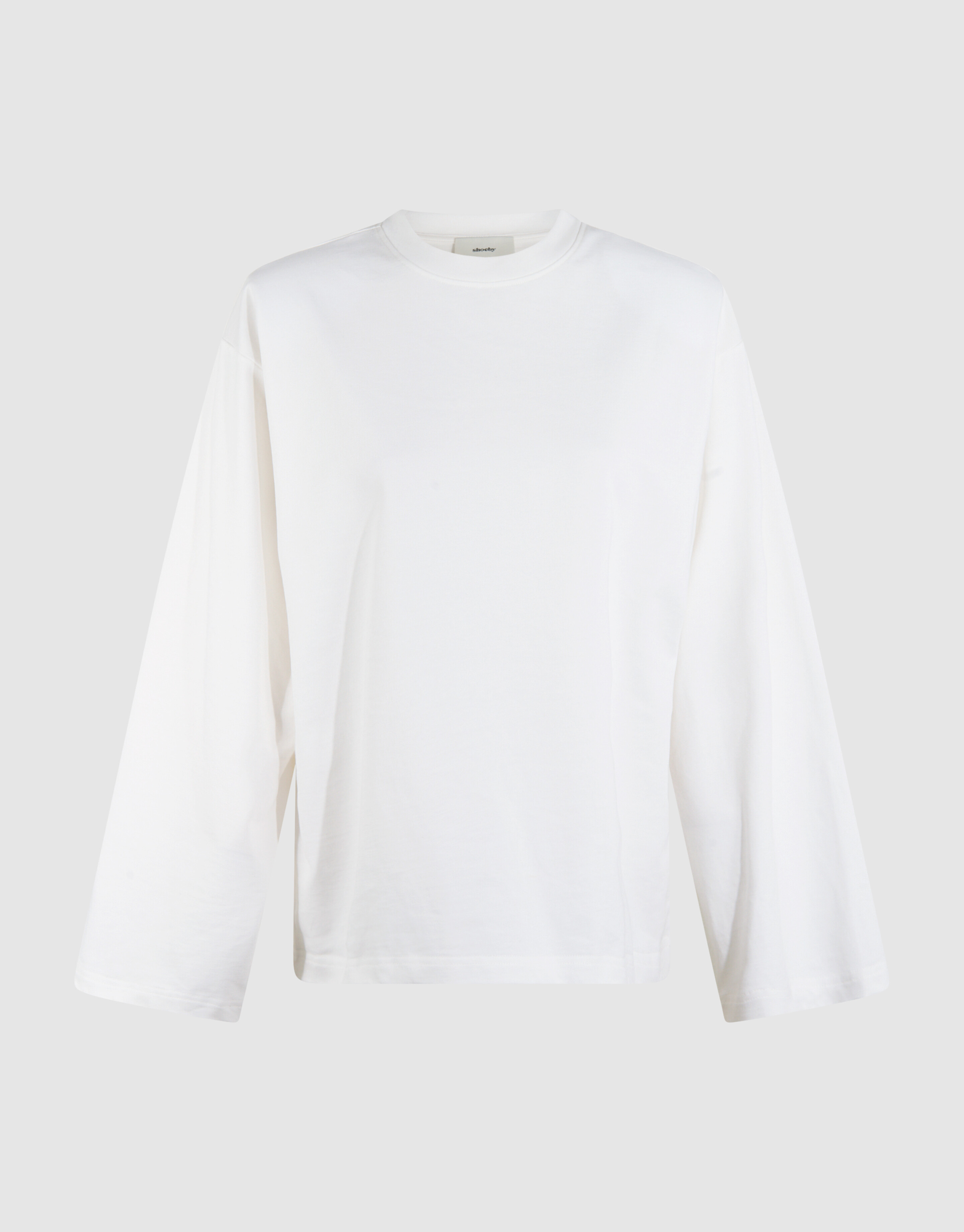 Oversized Basic Langarmshirt Wei&szlig; SHOEBY WOMEN