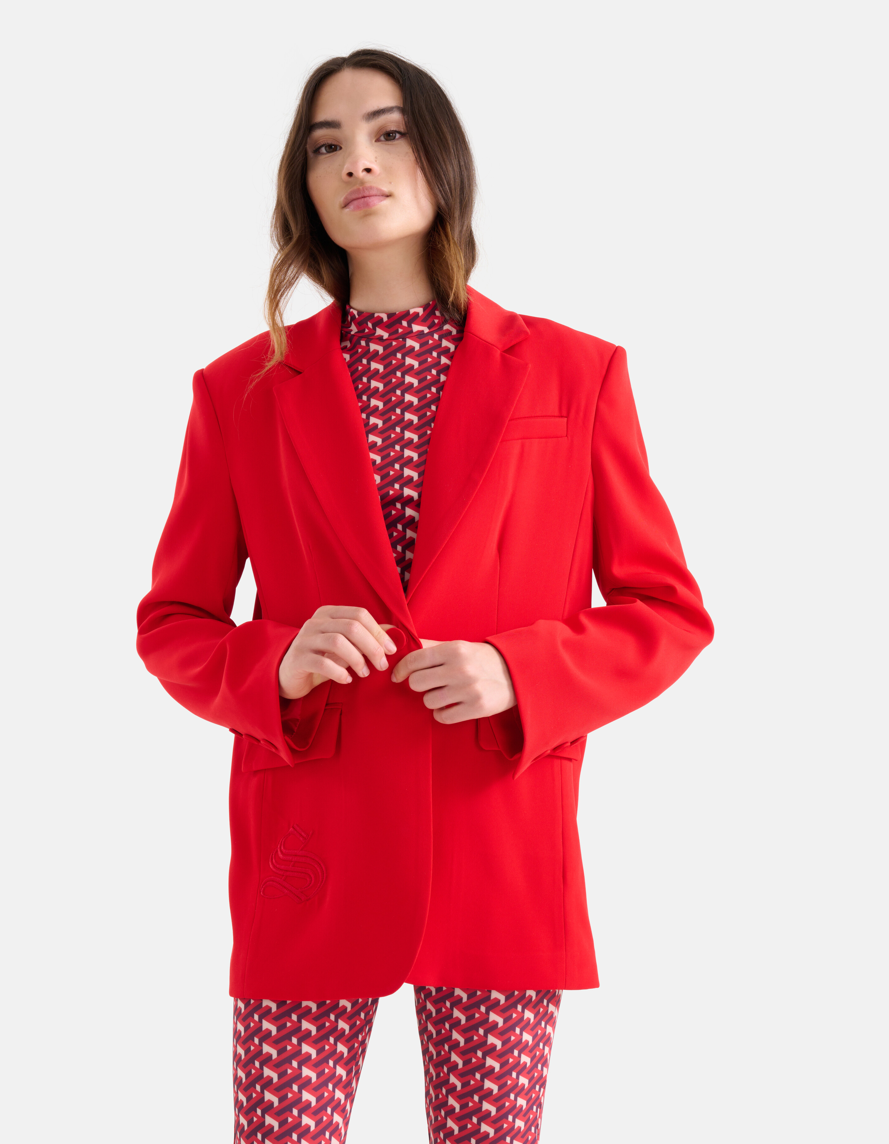 Bestickter Blazer Rot SHOEBY WOMEN