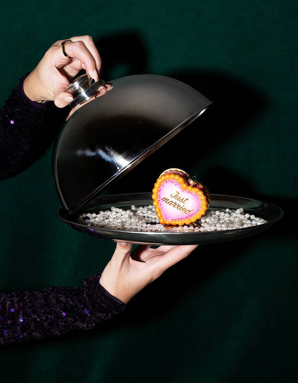 Just Married Weihnachtskugel Rosa By Fred SHOEBY ACCESSOIRES