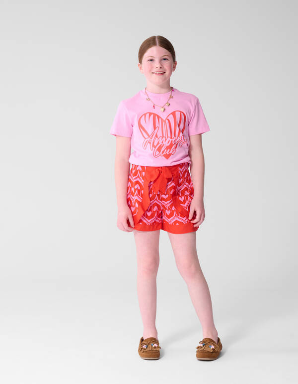 Herz-Print Skort Rosa/Rot SHOEBY GIRLS