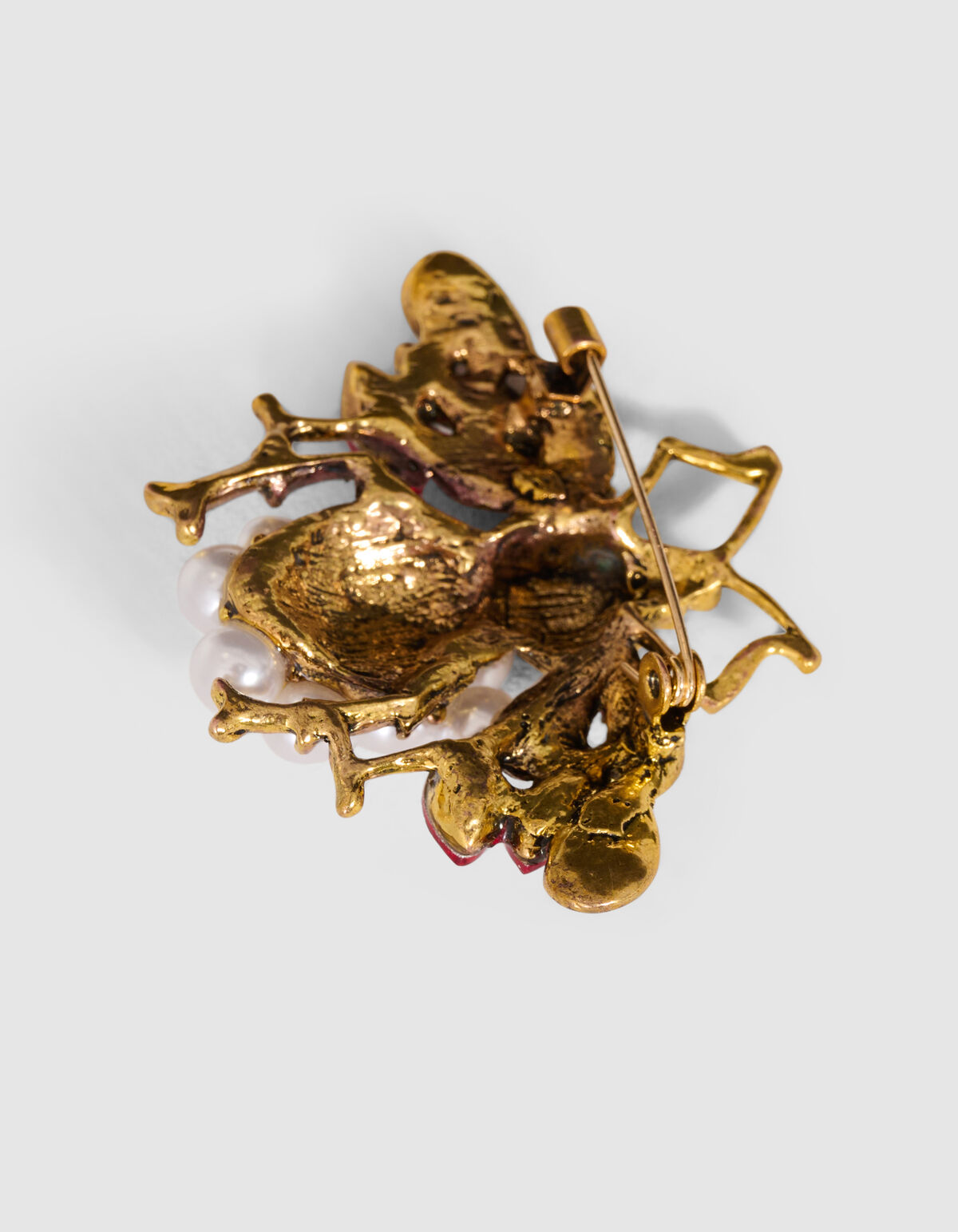 Perle Fly Brosche Rot/Gold SHOEBY ACCESSOIRES