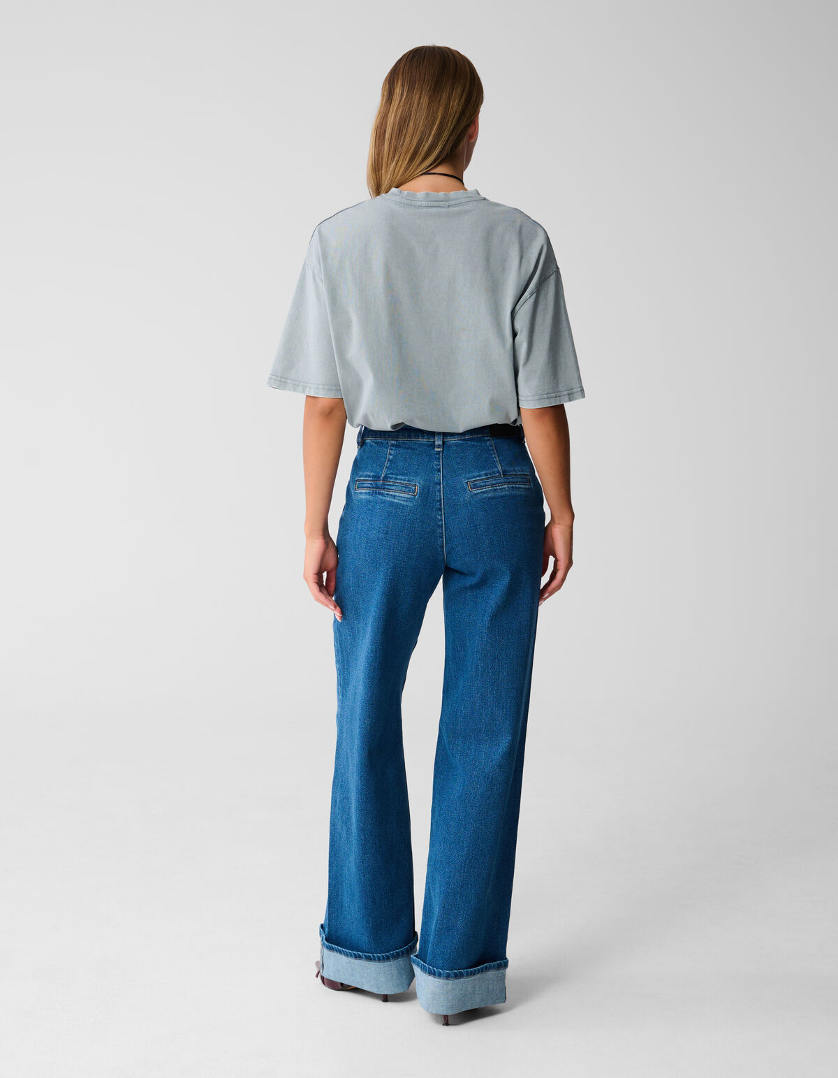 Klassische Jeans mit weitem Bein Dunkelblau SHOEBY WOMEN