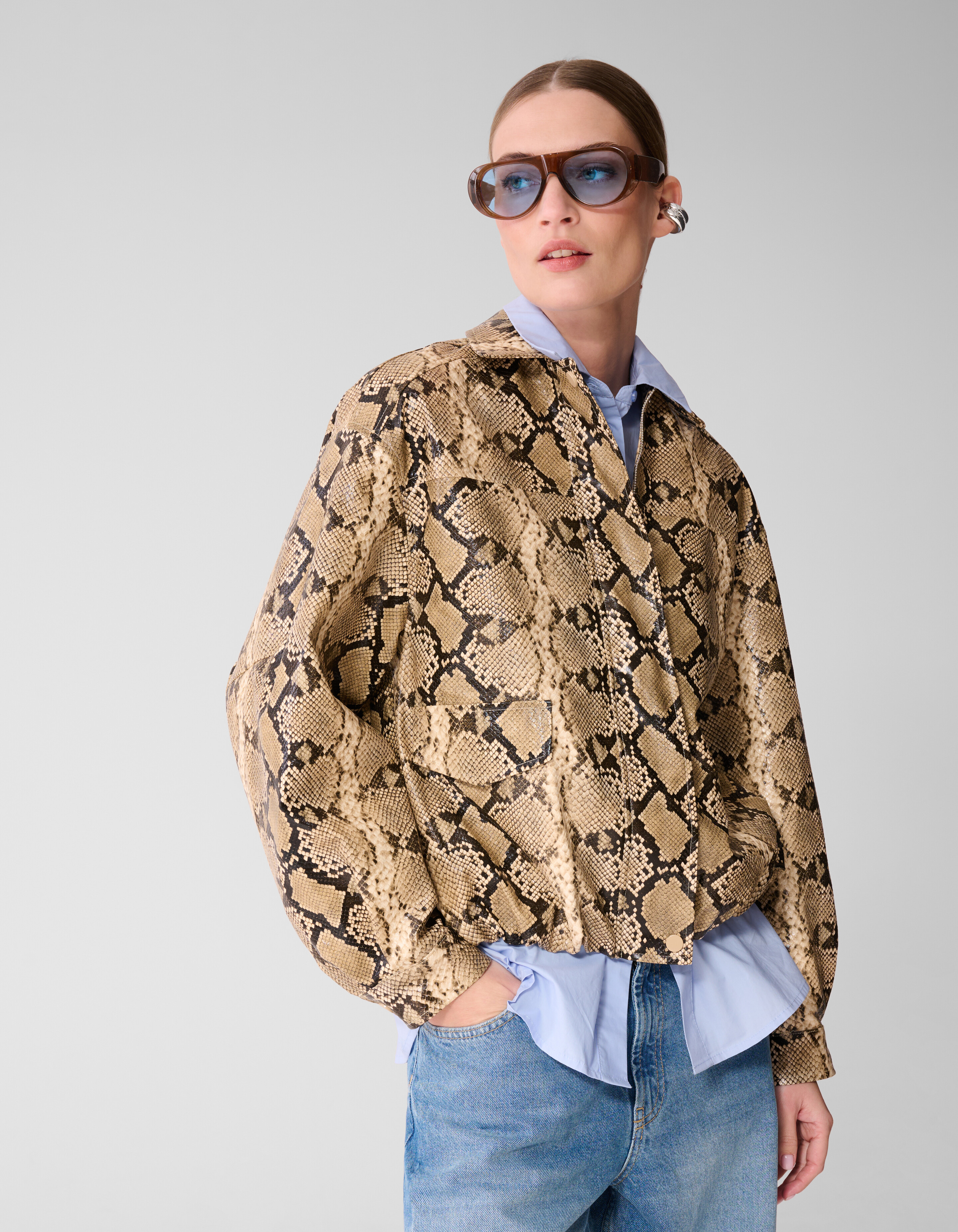 Oversized Snake Jack Hellbraun SHOEBY WOMEN