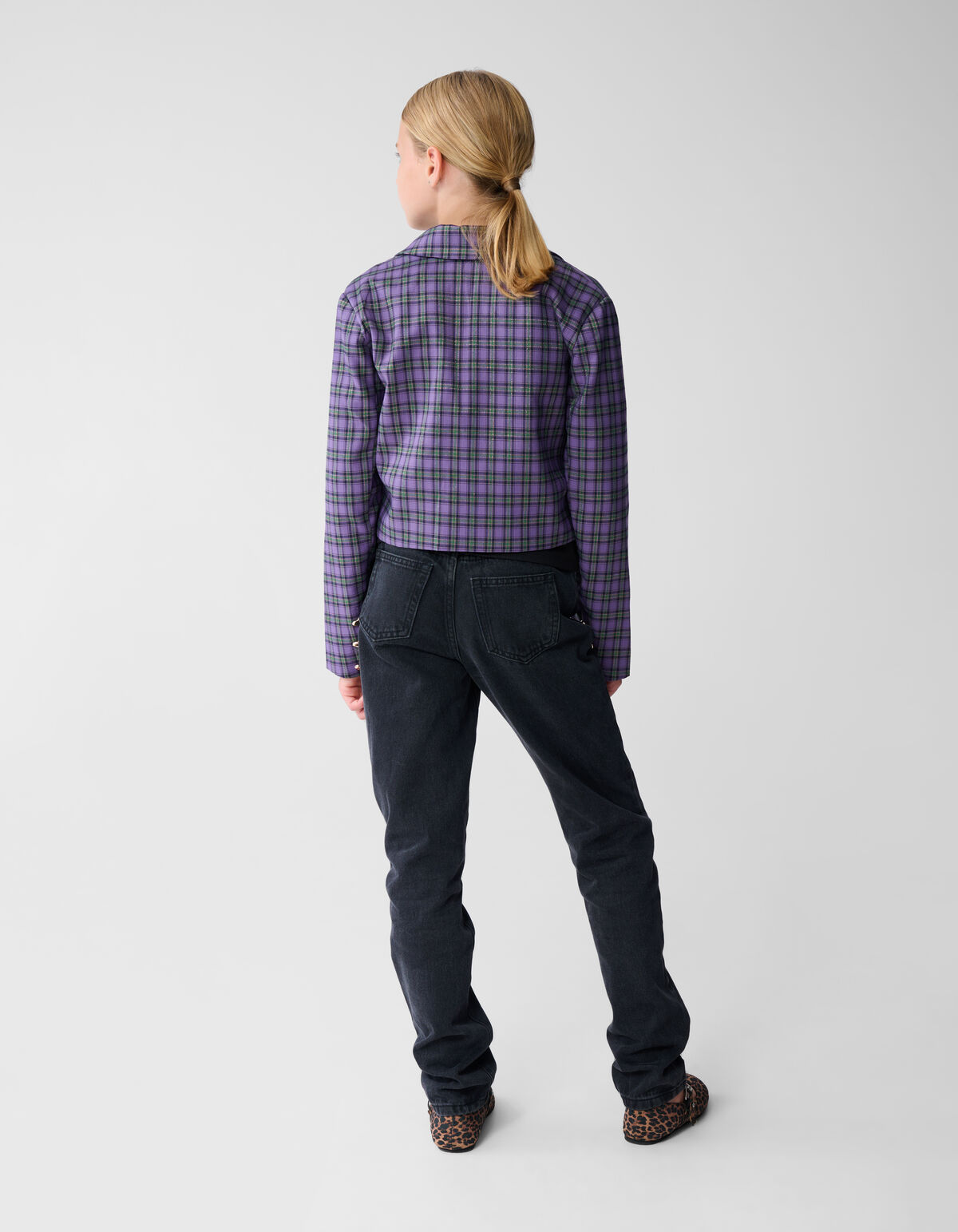 Cropped Karo-Blazer Lila SHOEBY GIRLS