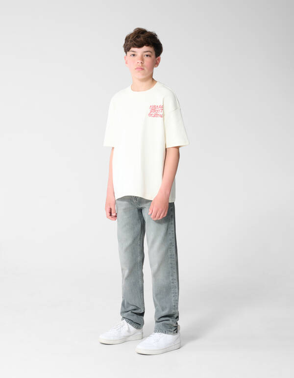 Festival Artwork T-Shirt Gebrochen Wei&szlig; SHOEBY BOYS