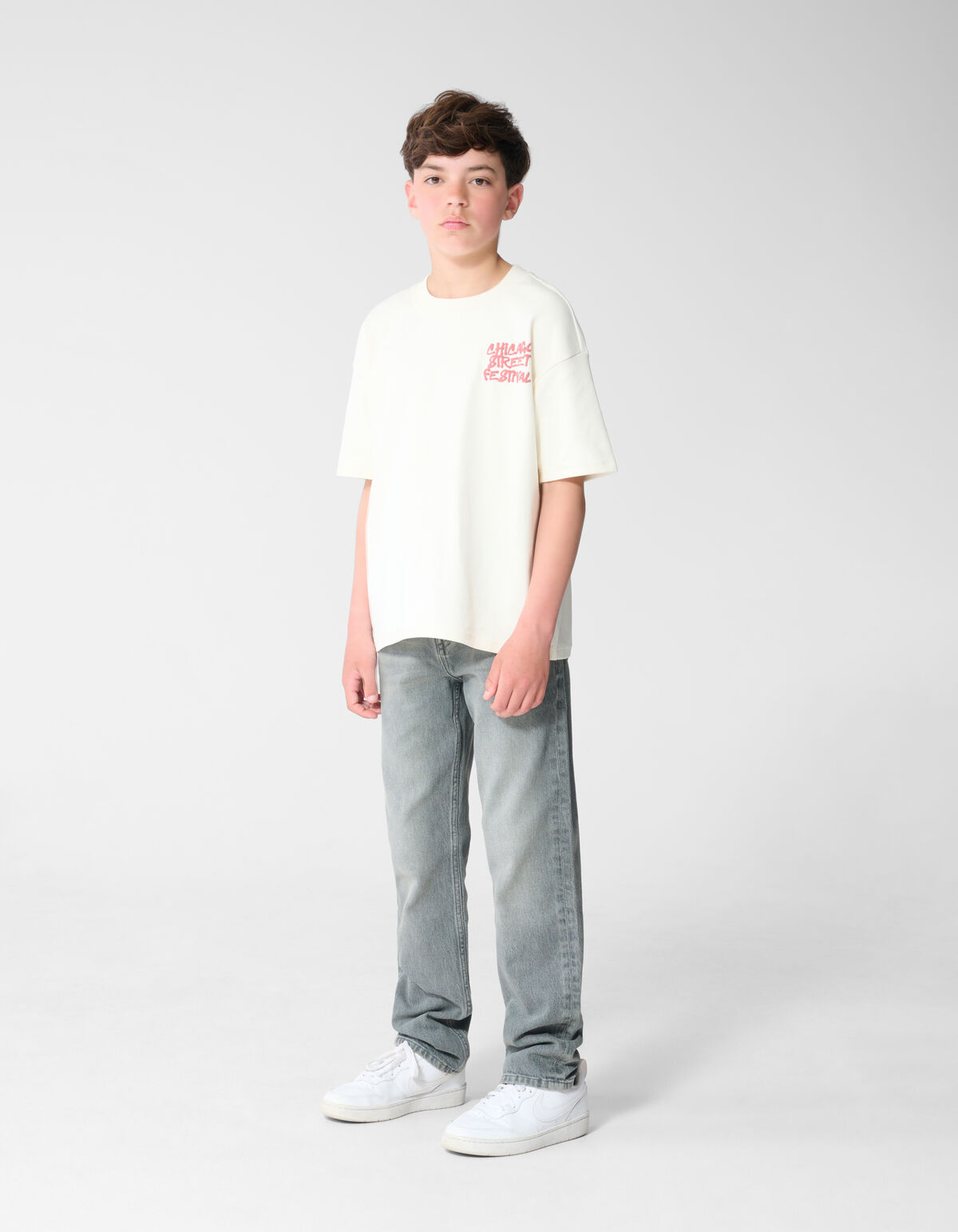 Festival Artwork T-Shirt Gebrochen Wei&szlig; SHOEBY BOYS