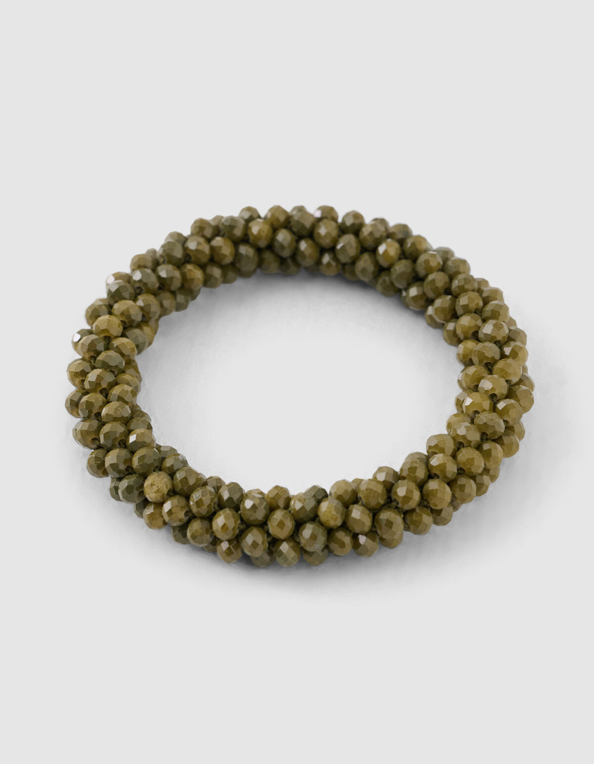 Perlenbesetztes Haargummi gr&uuml;n SHOEBY ACCESSOIRES