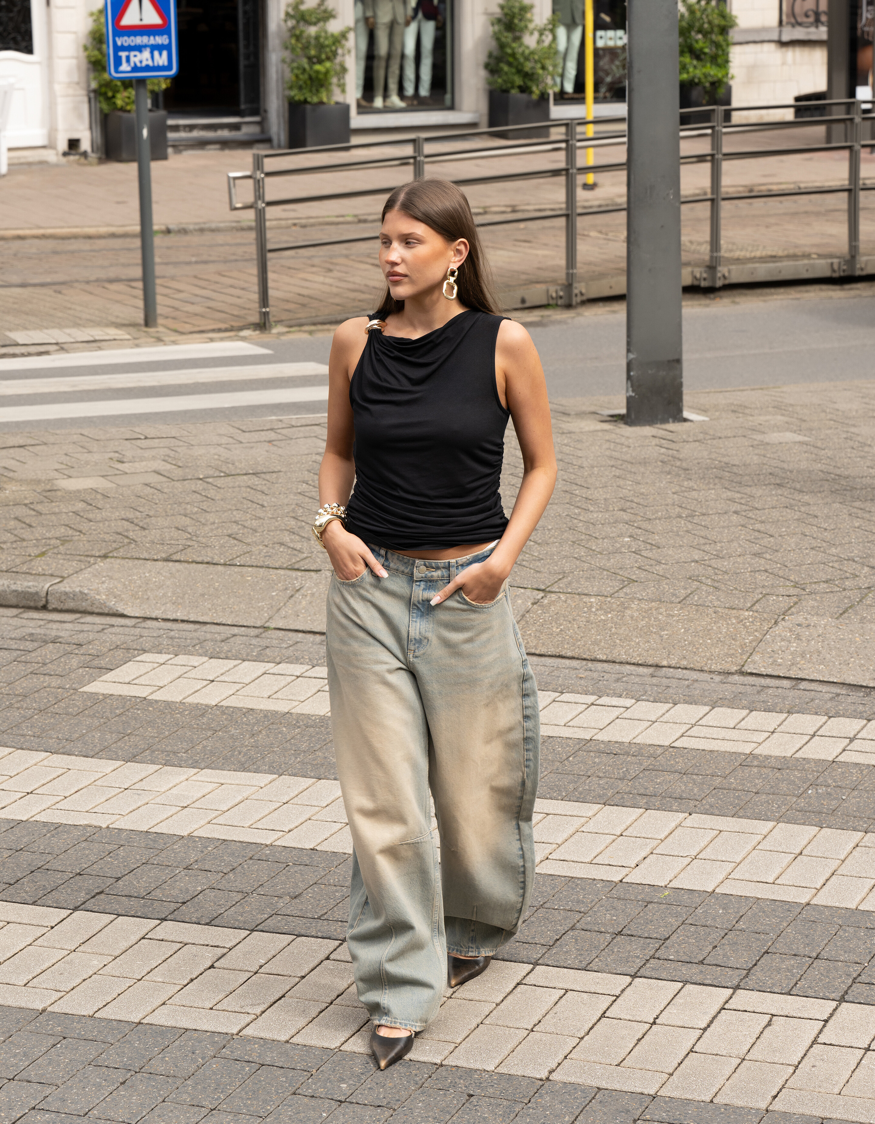 &Auml;rmelloses Hardware-Top Schwarz SHOEBY WOMEN