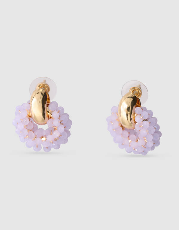 Runde Perlenohrringe Helllila SHOEBY ACCESSOIRES