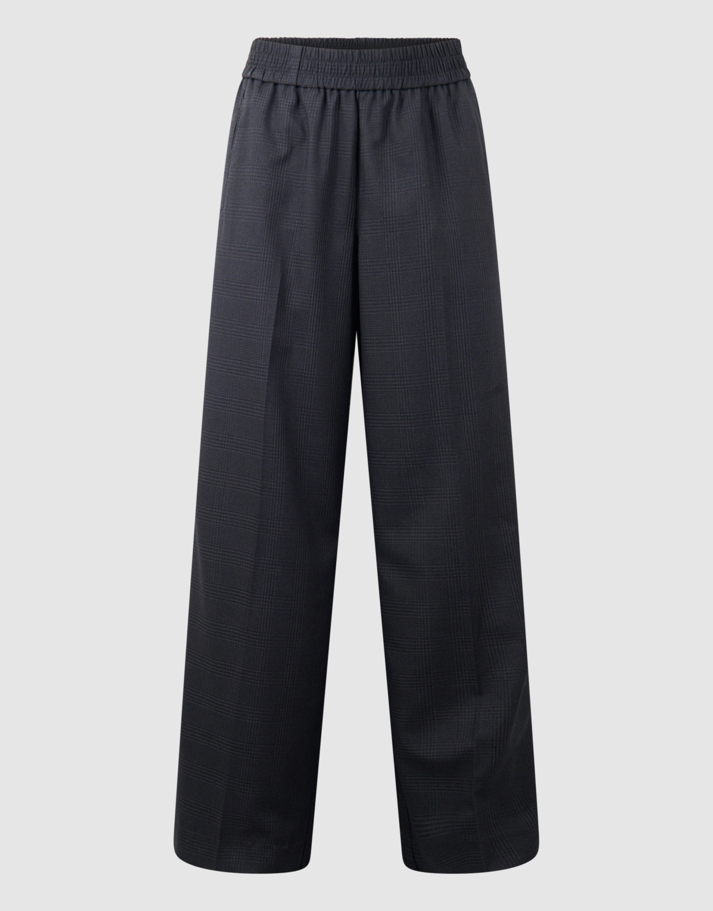 Karierte Wide-Leg-Hose Dunkelgrau SHOEBY WOMEN