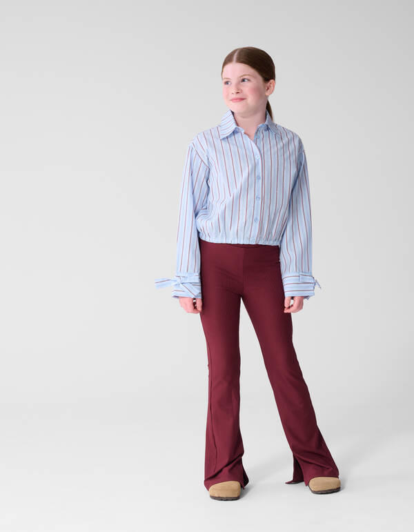 Nadelstreifen-Bluse mit Strasssteinen Hellblau SHOEBY GIRLS