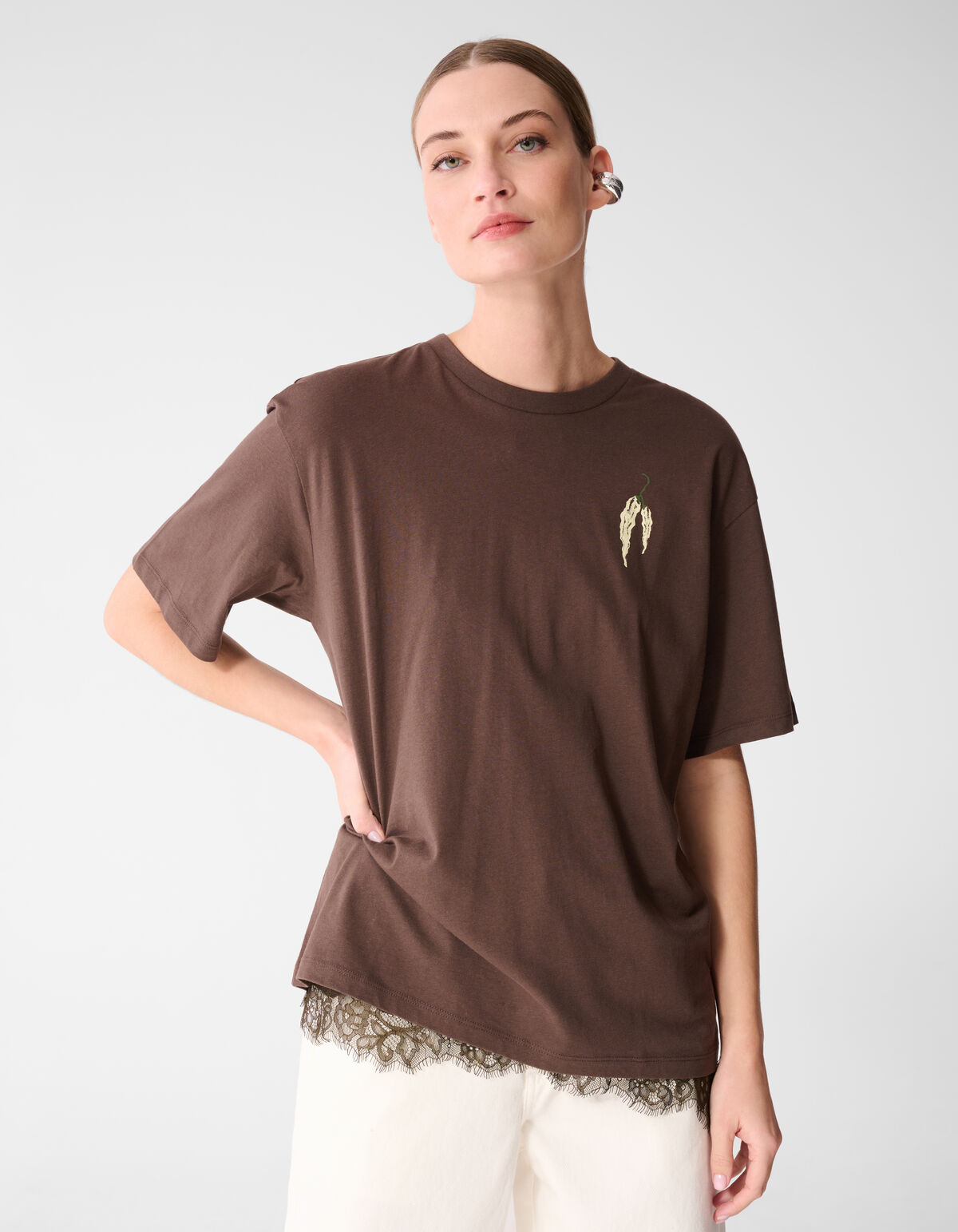 Pepper Artwork T-Shirt Braun SHOEBY WOMEN