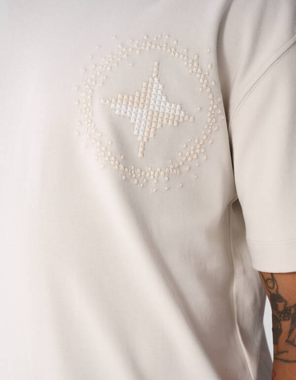 Besticktes Logo-T-Shirt Beige SHOEBY MEN