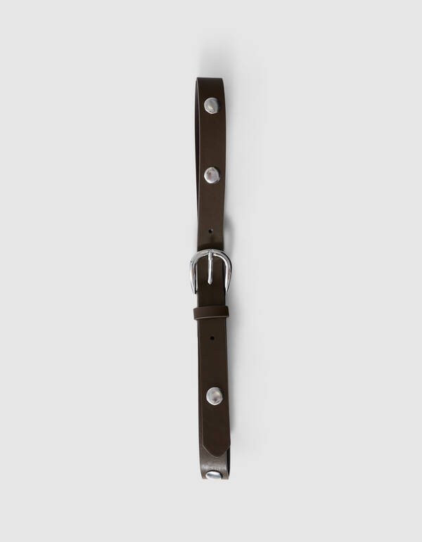 Nieten G&uuml;rtel Dunkelbraun SHOEBY ACCESSOIRES