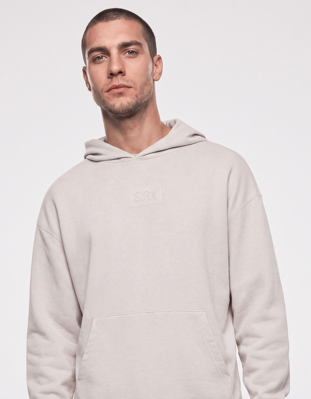 Jacquard-Hoodie Hellgrau SHOEBY MEN