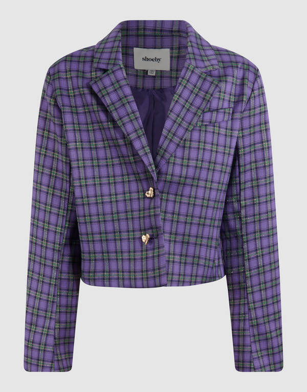 Cropped Karo-Blazer Lila SHOEBY GIRLS
