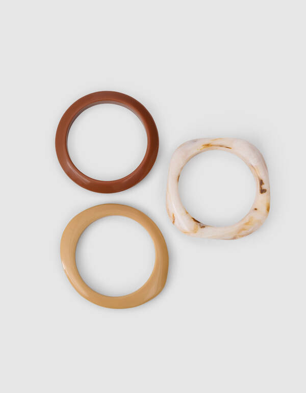 Gro&szlig;es Armreif-Set Beige SHOEBY ACCESSOIRES