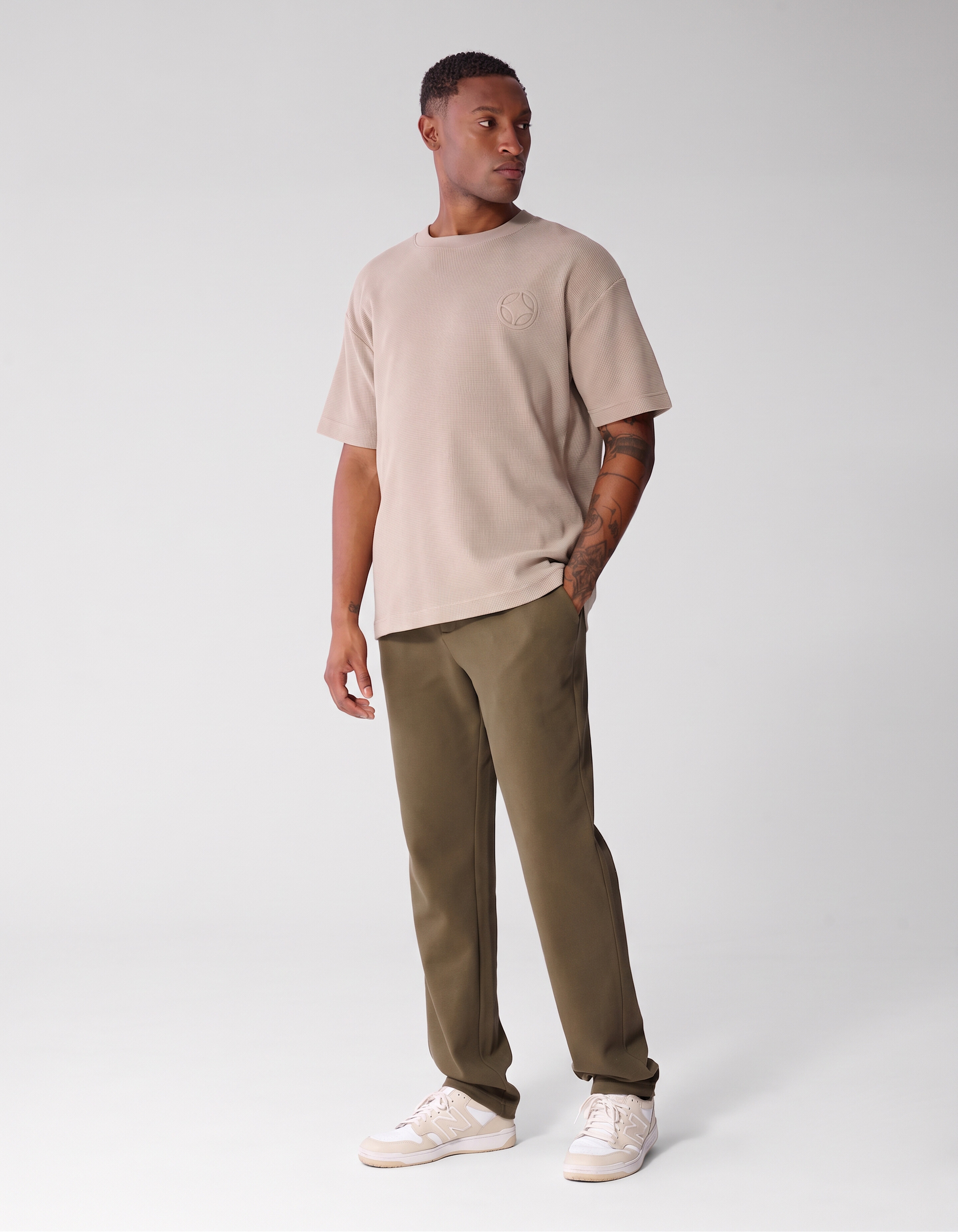 Waffel-T-Shirt Hellbraun SHOEBY MEN